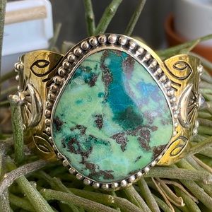 Gold and Turquoise Bracelet